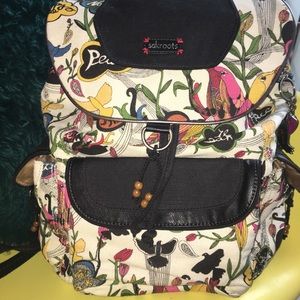 Sakroots Artists Circle Backpack in White Peace☮️